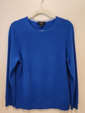 Charter Club Luxury Cashmere Sweater Crew Neck Royal Blue Women's size XL
